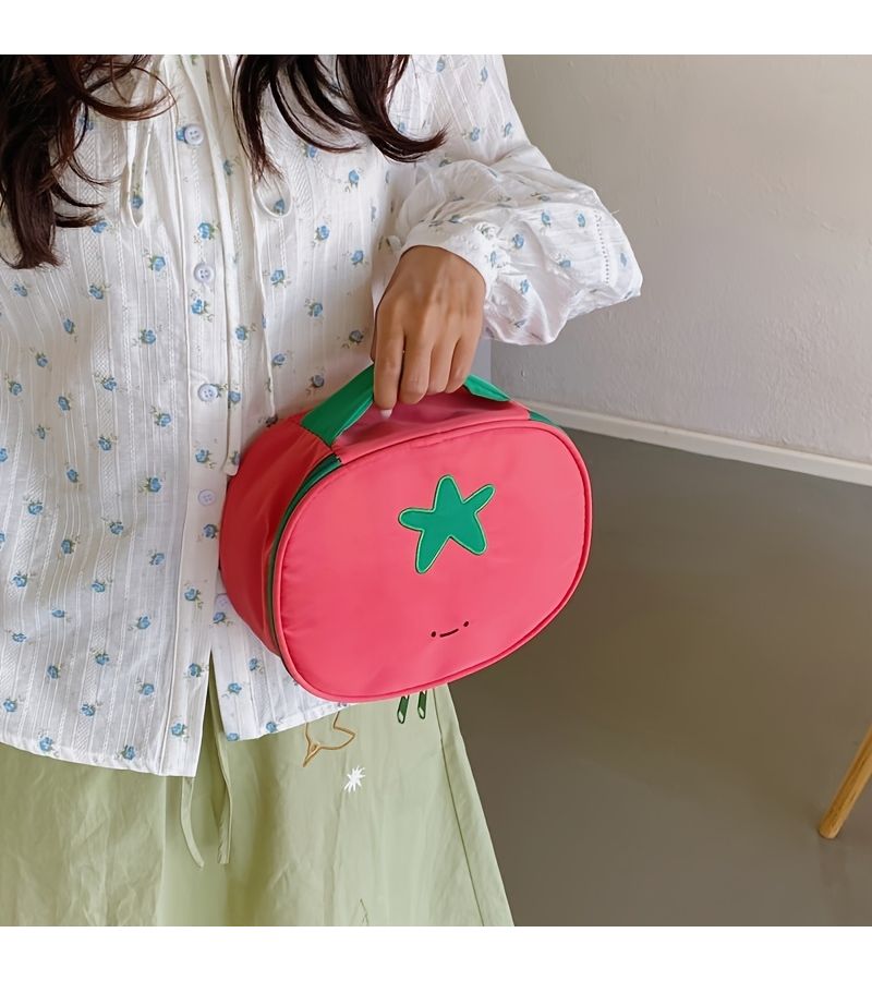 Red Portable Tomato Shape Cosmetic Storage Bag Makeup Toiletry - Image 4