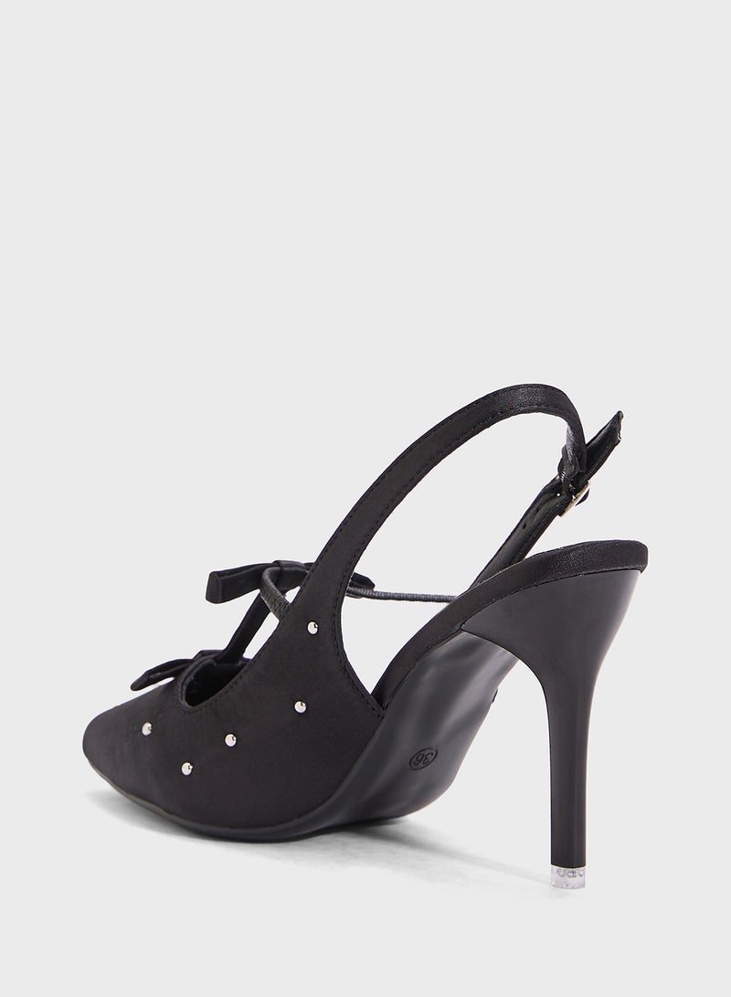 Ginger Studded Bow Pump - Image 3