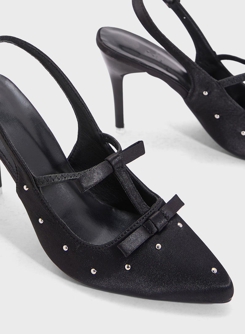 Ginger Studded Bow Pump - Image 4