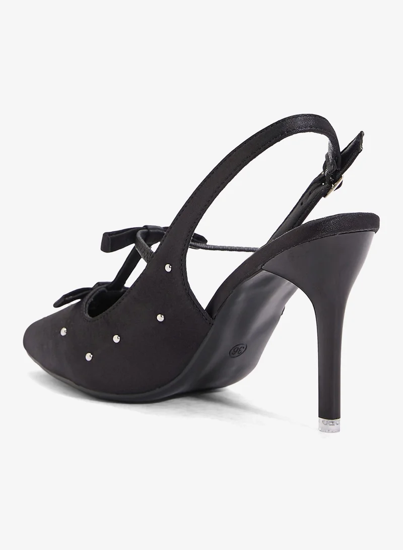 Ginger Studded Bow Pump