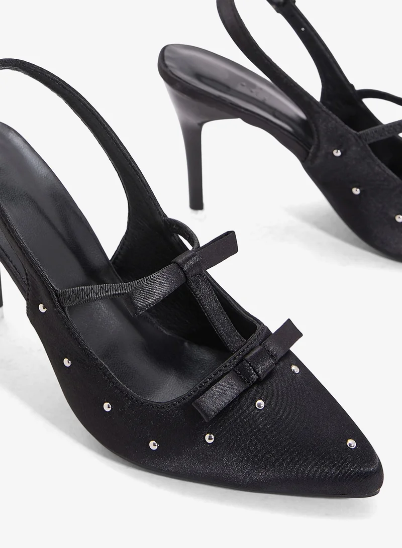 Ginger Studded Bow Pump