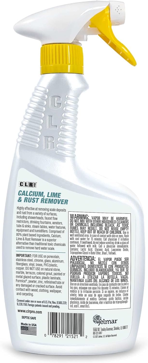 CLR PRO Calcium, Lime & Rust Remover - Quickly Removes Calcium, Lime, Hard Water Deposits and Surface Rust Stains, 32 Ounce Spray (Pack of 2) - Image 2