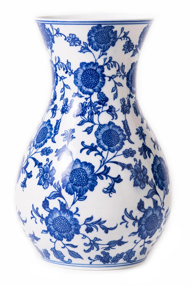 GaLouRo Blue and White Vase, Blue Sunflower Pattern Vase, Chinoiserie Vase, Blue and White Ginger Jar Vase for Home Decor,Flower Vase, Blue and White Porcelain Décor,11" H - Image 1