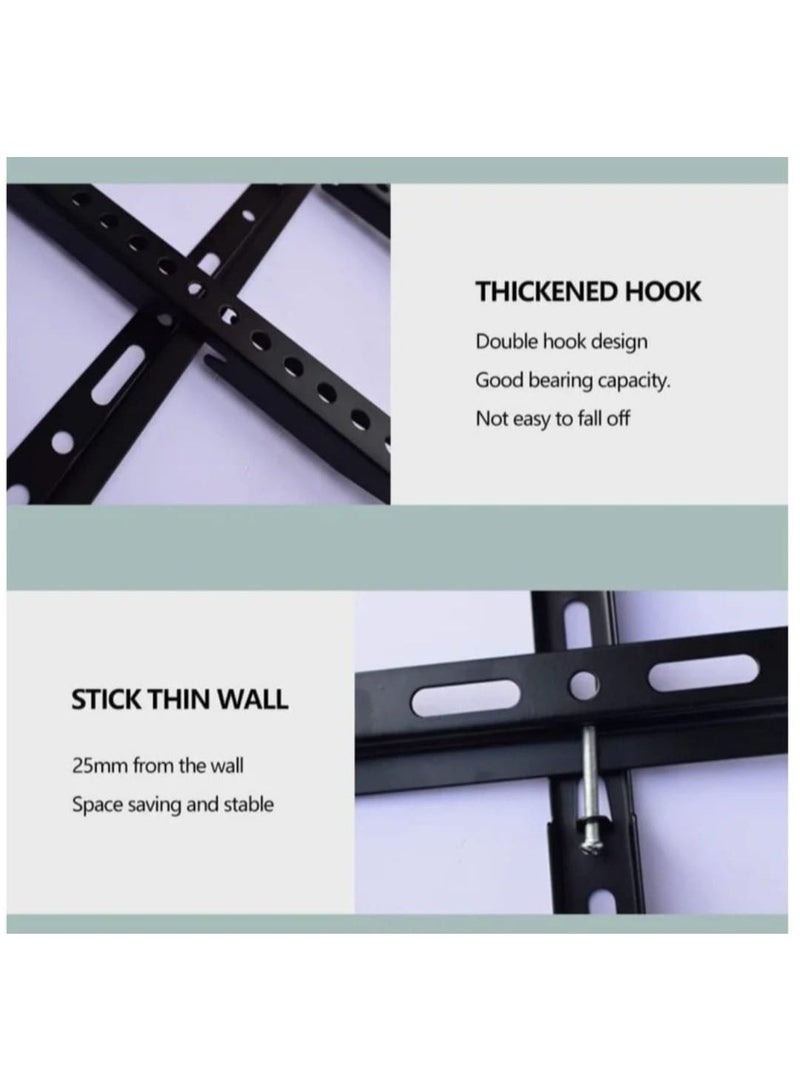 Fixed Wall Mount TV Bracket for 26–70 Inch Screens with Dual Hook, Bubble Level, and Slim Design – Supports Up to 30kg Load Capacity - Image 5