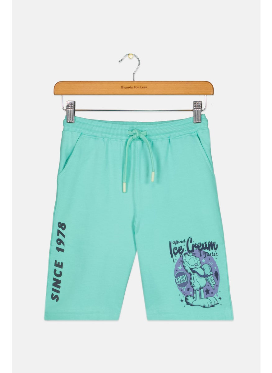 nickelodeon - Kids Boy Garfield Basic Short, Turquoise - Image 1