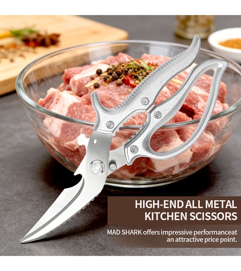 Multi-Functional Kitchen Shears Heavy Duty Scissors for Chicken Poultry Fish Meat Herbs - Image 4