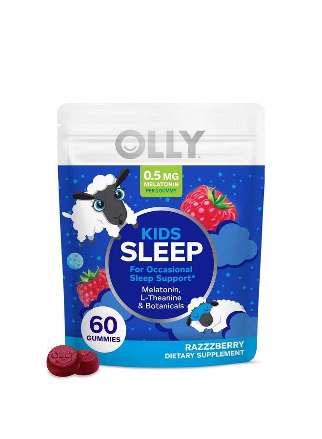 OLLY أولي جيل النوم للأطفال، 0.5 ملغ ميلاتونين، إل-ثيانين، بابونج، وبلسم الليمون، مكمل قابل للمضغ للأطفال، دعم النوم العرضي، توت العليق - 60 حبة - Image 1