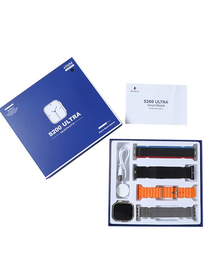 dida-cosmos - S200 Ultra Low Power Black Smartwatch with Bluetooth Make/Answer Calls Fitness Modes and Sleep Modes Multi-app Message Reminder Multi Language - Image 1