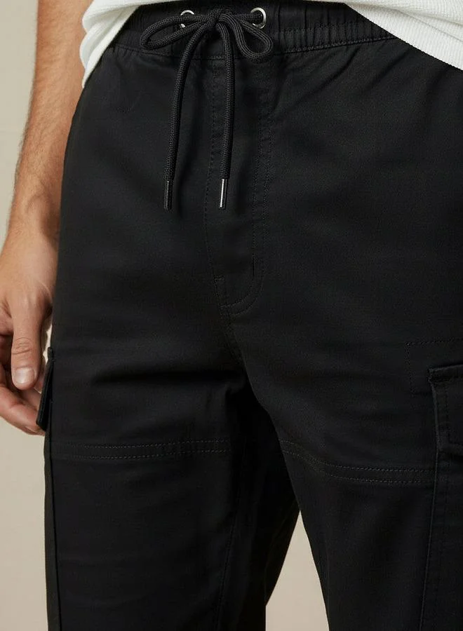 Splash FAV BLACK Smart Slim Fit Cargo Pants for Men | Best Price UAE