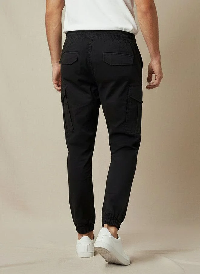 Splash FAV BLACK Smart Slim Fit Cargo Pants for Men | Best Price UAE