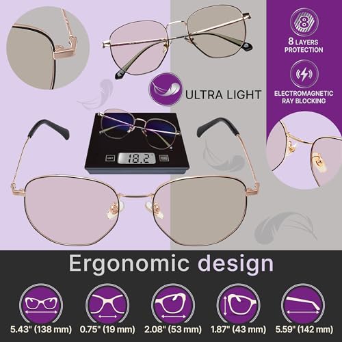 Prospek Blue Light Blocking Glasses for Women Oversized I Lightweight Titanium Frame for Computer with Anti-glare to Reduce Eyestrain I AURA - Image 5