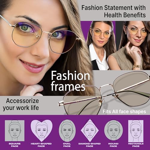 Prospek Blue Light Blocking Glasses for Women Oversized I Lightweight Titanium Frame for Computer with Anti-glare to Reduce Eyestrain I AURA - Image 3