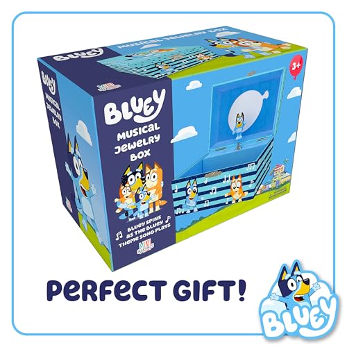 Mini Treasures Bluey Jewelry Box for Girls - Musical Jewelry Box with Spinning Figurine, Bluey Toys for Kids Ages 3-5 - Plays Bluey Theme Song - 6 x 4.7 x 3.5 in - Image 3