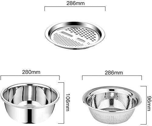 MBUYS MALL Multipurpose Grater Salad Stainless Steel Maker Bowl, Drain Basket, Graters for Vegetable Cutter, Mesh Strainers Thickened Peeler 3 in 1 Kitchen - Image 2