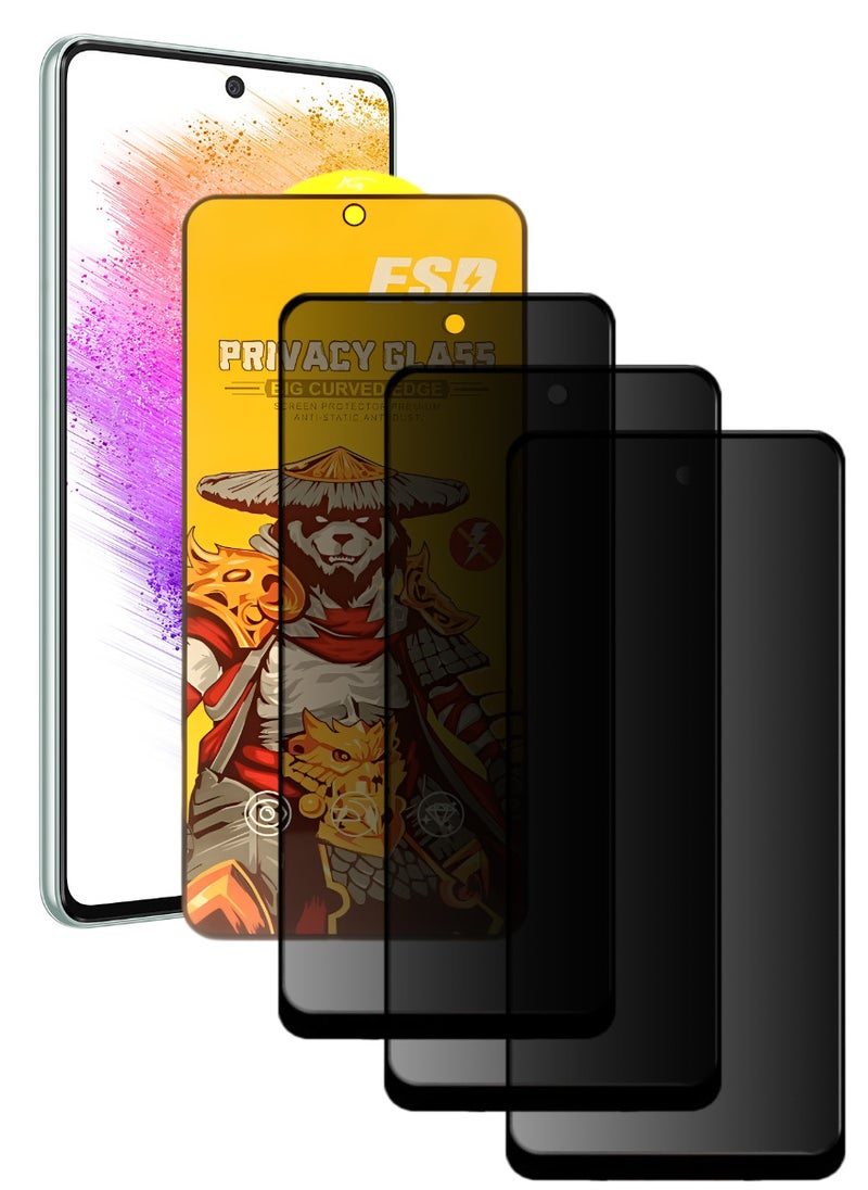 ESD 3 Pieces Tempered Dustproof Privacy Glass Screen Protector Compatible For Samsung Galaxy A73 5G - Image 1