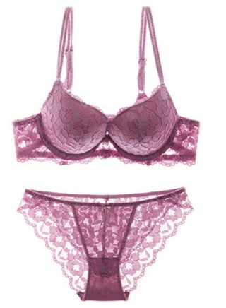 Comfy Solid Color Lace Bra And Panty Set Purple - pzsku/ZD8E99B3301385DB6CCFFZ/45/_/1728474288/f880a8c6-0908-4818-bc48-eb9d6117e3ba