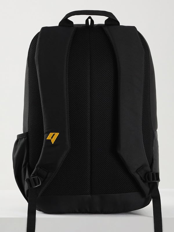 Torq Polyester Backpack for Men & Women | School Bag | College Bag | Casual Bag | 30L Black_Yellow - Image 5