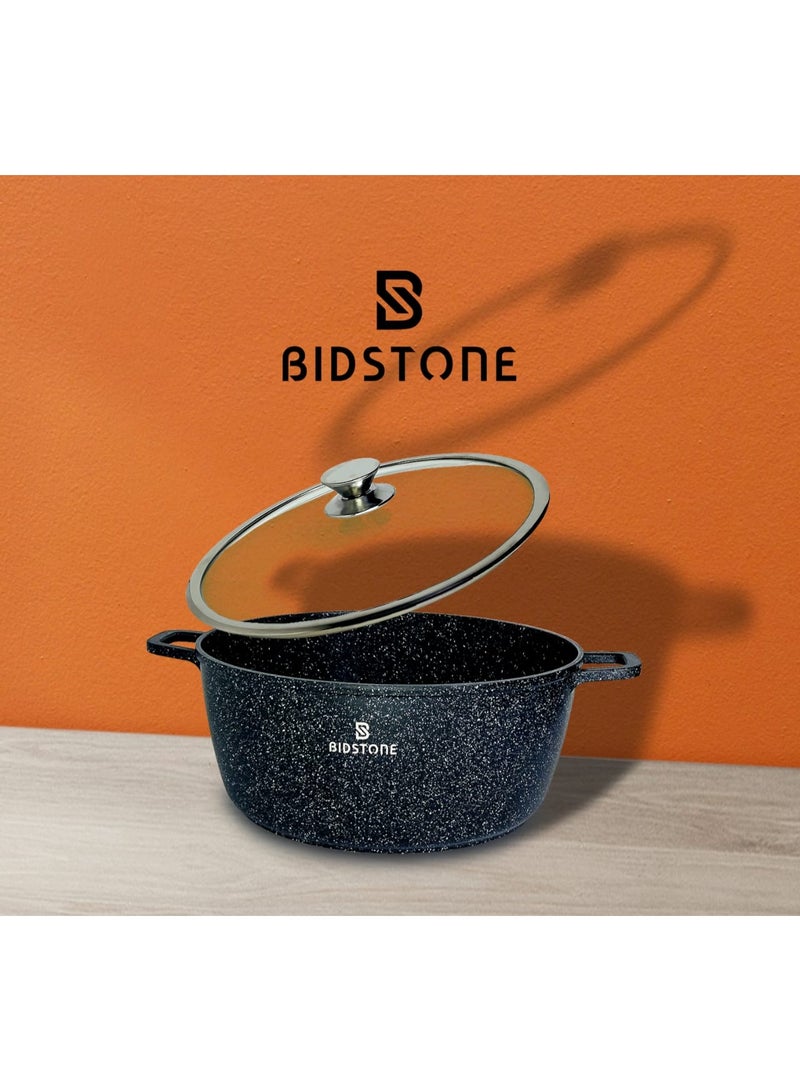 Bidstone 6-Piece Nonstick Granite Cookware Set – Premium Cookwares with Stainless Steel Rim, Oven-Safe Pots | Includes 32cm (9 L), 36cm (13.2 L), and 40cm (19 L) Soup Pots with Lids - Image 5
