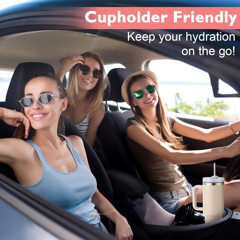 Plenteous 1200ml Tumbler with Handle Straw Lid Vacuum Insulated Reusable Stainless Steel Water Bottle Leak Proof Mug for Office Gym Travelling - Image 4