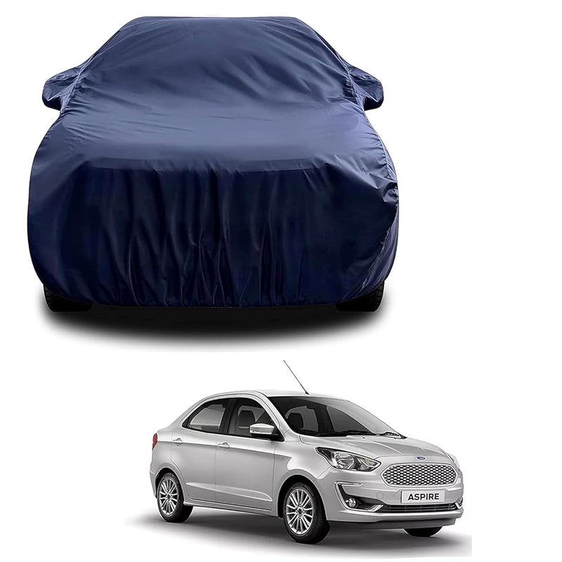 sulfar غطاء جسم السيارة مقاوم للماء 100% متوافق مع المرآة لفورد فيغو أسباير (خياطة ثلاثية، مطاط كامل في الأسفل، أزرق داكن) - Image 1