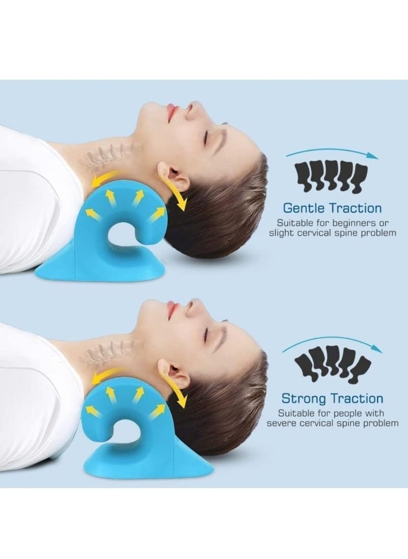 Generic - Neck pillow Neck and shoulder relaxer, cervical retractor For neck pain relief Cervical retractor pillow Neck support pillow For neck pain relief Chiropractic pillow Neck stretcher (blue) - Image 1