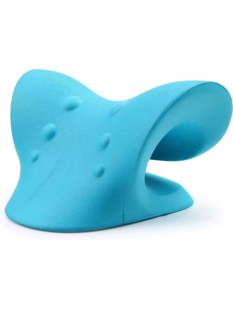 Generic - Neck pillow Neck and shoulder relaxer, cervical retractor For neck pain relief Cervical retractor pillow Neck support pillow For neck pain relief Chiropractic pillow Neck stretcher (blue) - Image 1
