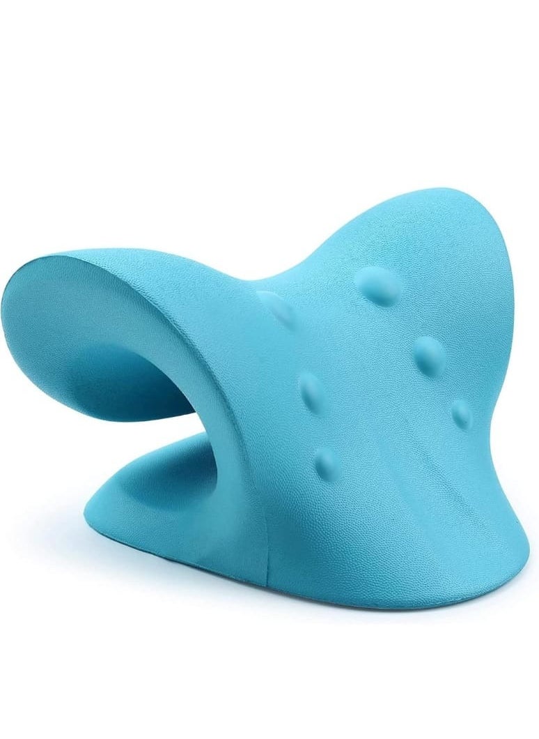 Generic - Neck pillow Neck and shoulder relaxer, cervical retractor For neck pain relief Cervical retractor pillow Neck support pillow For neck pain relief Chiropractic pillow Neck stretcher (blue) - Image 1