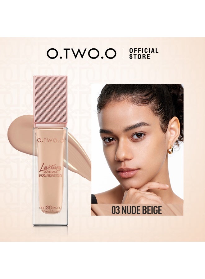 OTWOO O.TWO.O Haute All Day Coverage Foundation – Full Coverage, Long-Wear Formula(#3, NUDE BEIGE) - Image 2