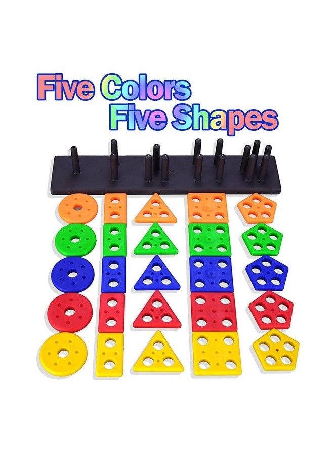 SAJANI Plastic Angle Geometric Stacker Shape Sorter Blocks Building Blocks For Kids Educational & Learning Toys Sorter;1 2 3+ Year Activity Toys For Kids (Pack Of 1);Multicolor  - Image 4