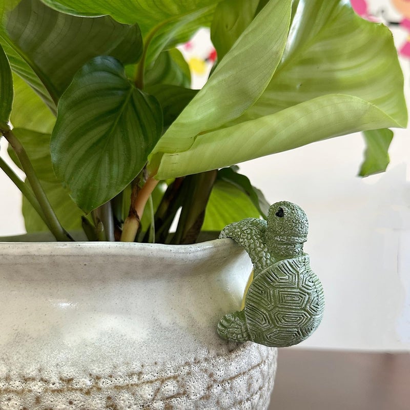 JARPSIRY Cute Climbing Tortoise Flower Pot Hugger Figurines Resin Hanging Turtle Statue Planter Pot Decorations for Home Garden Fence Balcony Patio Lawn Yard Ornaments - Image 4