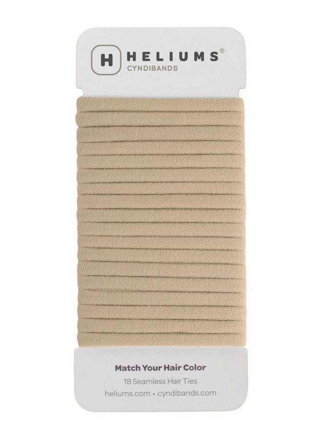 Heliums Seamless Hair Ties Sandy Blonde Skinny 6Mm No Damage Ponytail Holders 1.75 Inch Medium Hold For Thin To Normal Hair 18 Pack - Image 1