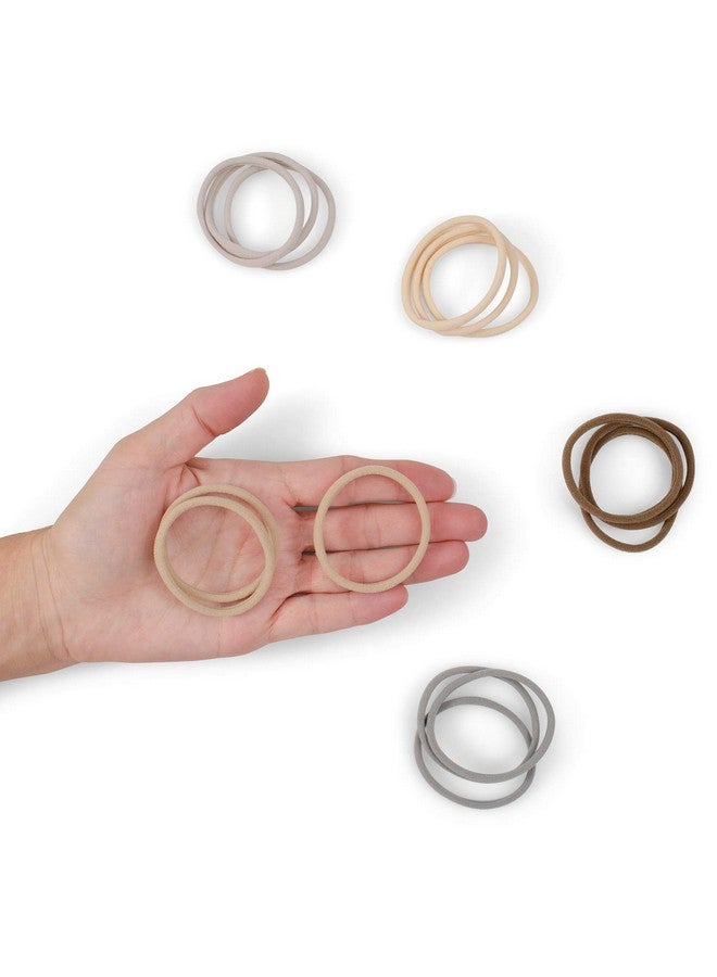 Heliums Seamless Hair Ties Sandy Blonde Skinny 6Mm No Damage Ponytail Holders 1.75 Inch Medium Hold For Thin To Normal Hair 18 Pack - Image 2