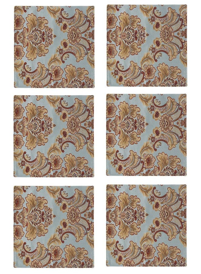 kilofly 6pc Elegant Floral Brocade Jacquard Table Placemats (11.8 x 15.7 in) - Image 1