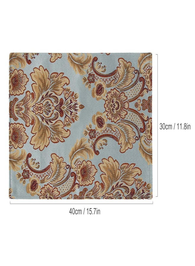 kilofly 6pc Elegant Floral Brocade Jacquard Table Placemats (11.8 x 15.7 in) - Image 2