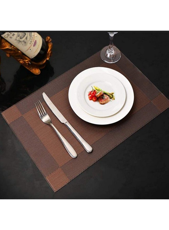 P-Plus International Washable PVC Vinyl Heat Resistant Dinner Table Mats Placement Easy to Wash Cleaning Both Side Usable (Set of 2, Brown) - Image 4
