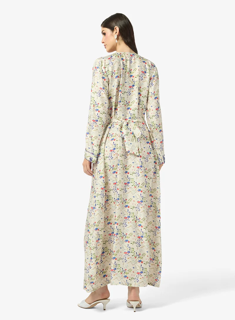 ارابيان كلوزيت Embellished Belted Jalabiya