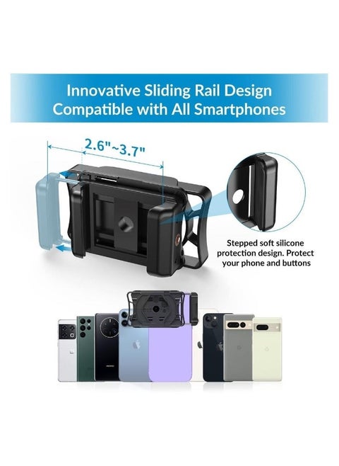 Telescope Phone Adapter, Big Type Smartphone Adapter Mount, Universal Phone Mount, One-Piece Smartphone Binocular Adapter for iPhone/Android, for Spotting Scope Telescope Binocular Monocular