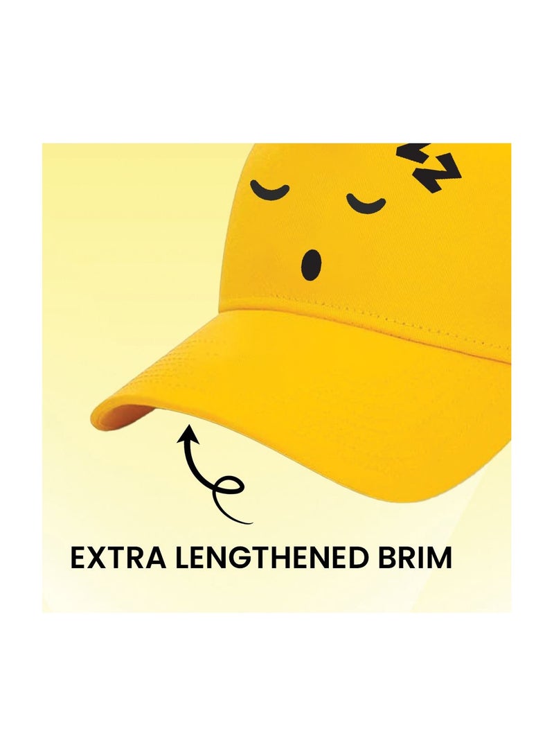 برينت شوب فور مي قبعة شبكية بوجه مبتسم باللون الأصفر للأطفال مع إغلاق بلاستيكي قابل للتعديل - قبعة بيسبول للجنسين للأولاد والبنات - مثالية للأنشطة الخارجية والرياضة - Image 5