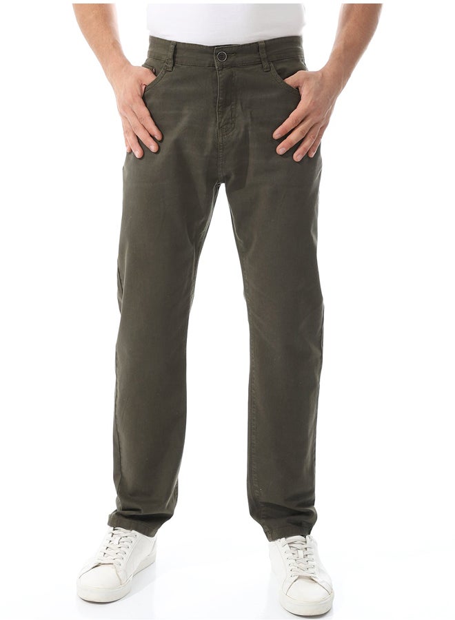 Andora Straight Leg Gabardine Pants_Dark Green - Image 5