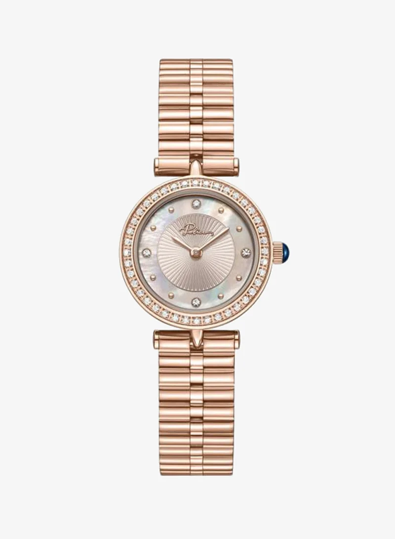 Police Agra Light Pink Dial Stainless Steel Bracelet Analog Watch for Women, 24mm