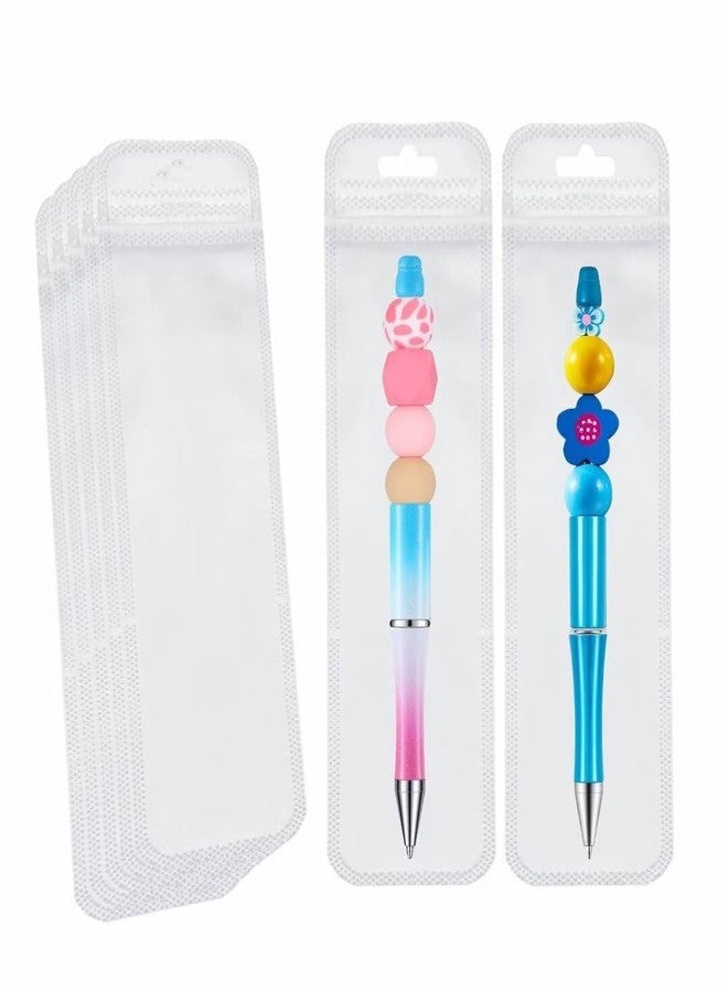 BOBECI 100 Pcs Beadable Pen Packaging Bags for Small Business, Clear Pen Bag for Bead Pens, Ziplock Smell Proof Storage Bags for Packaging Lipgloss, Jewelry, Cosmetic,Candy 2.75X8.66inch - Image 1