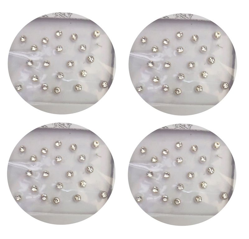 DeLegarde Small White Diamond Cut Tiny Rhinestone Bindi Wedding Makeup for Girls Kids Women - Image 1