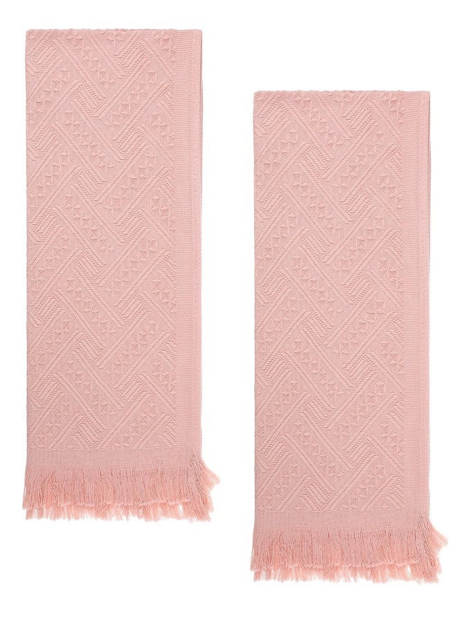 Thrymme 2 Pack Pink Bathroom Hand Towels, Pink Hand Towels for Bathroom Kitchen Hotel SPA (30 x 13 Inch) - Image 1
