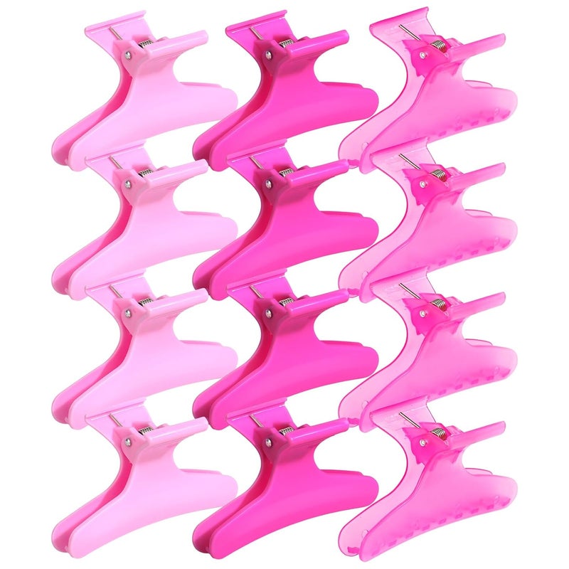 Ondder Pink Butterfly Hair Claw Clips for Styling and Sectioning - Makeup Hair Clamp Clips for Women and Girls - Image 1