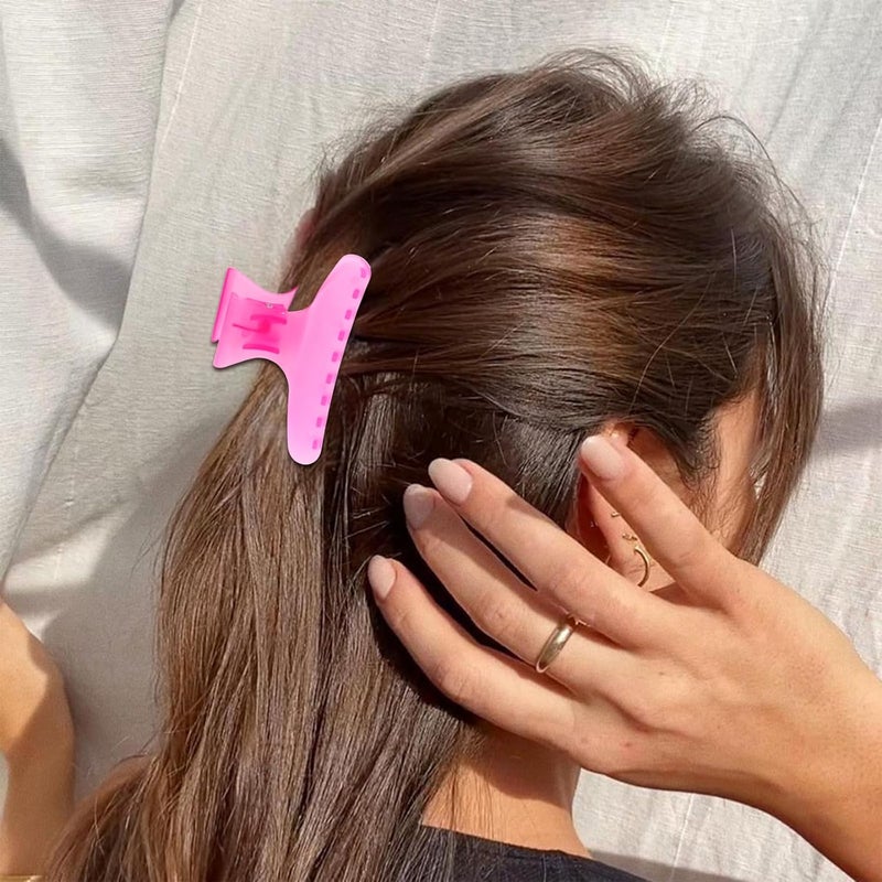 Ondder Pink Butterfly Hair Claw Clips for Styling and Sectioning - Makeup Hair Clamp Clips for Women and Girls - Image 4