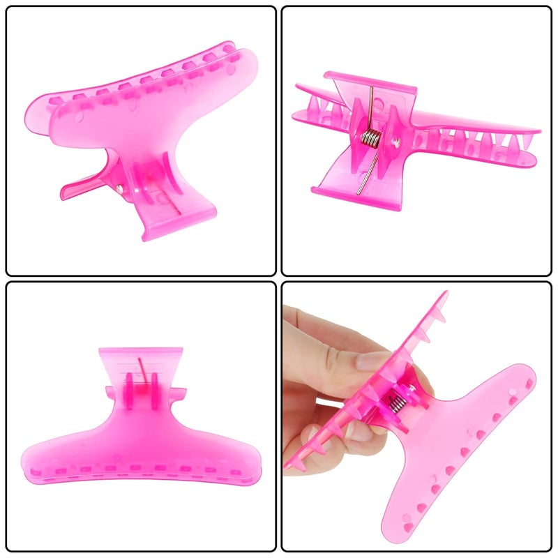 Ondder Pink Butterfly Hair Claw Clips for Styling and Sectioning - Makeup Hair Clamp Clips for Women and Girls - Image 5