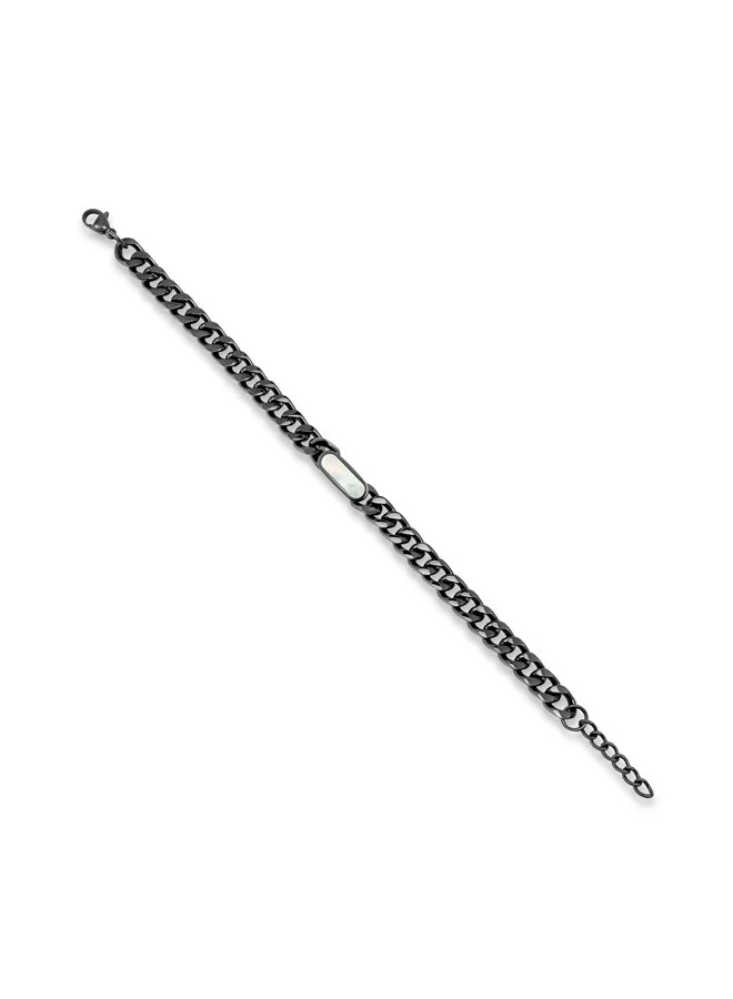 POLICE Vigor Grey Seashell Chain Bracelet for Men 220mm
