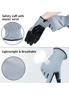 Excefore Safety Work Gloves, KASTWAVE Light Duty Work Gloves Gardening Warehouse Job Car Repair Utility Yard Glove for Men Women (Large, 2 Pairs)  - Image 2