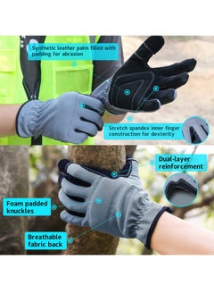 Excefore Safety Work Gloves, KASTWAVE Light Duty Work Gloves Gardening Warehouse Job Car Repair Utility Yard Glove for Men Women (Large, 2 Pairs)  - Image 3