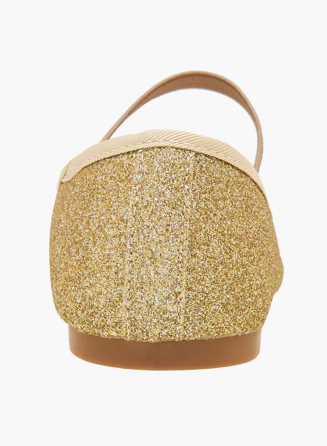 JUNIORS Girls Glitter Textured Ballerina Shoes - Image 5